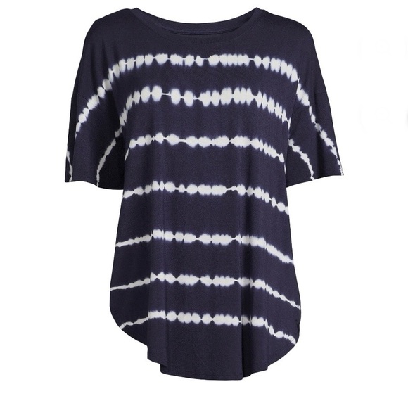 Time and Tru Women's Crewneck Solid & Tie-Dye Tunic Tee Plus Size XXL (20) Navy - Picture 2 of 13
